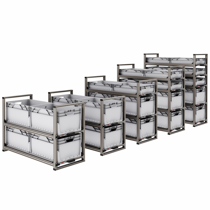 Série V – Rack coulissant – Soute arrière / fixation basse