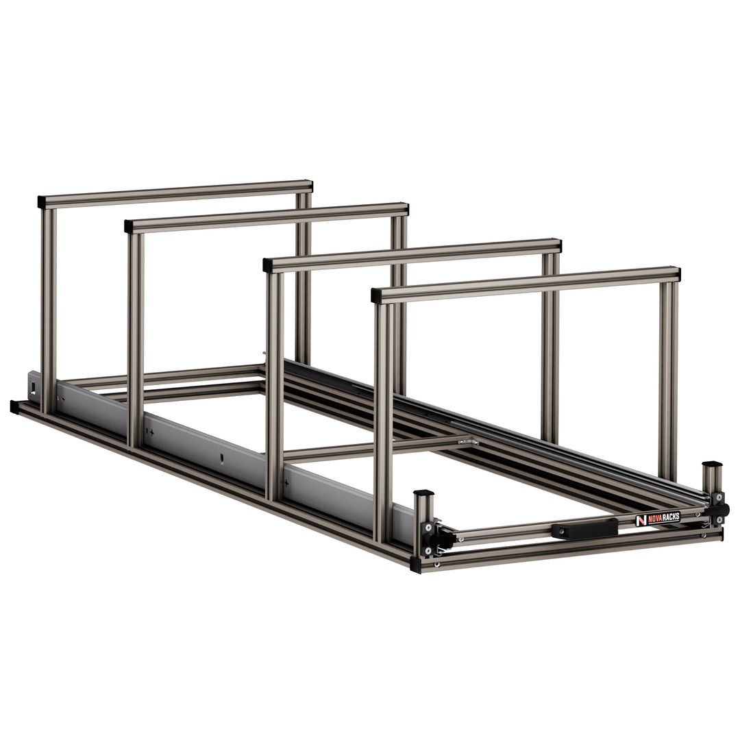 VT-serie – Uitschuifbaar rack – Achtergarage met bovenplank