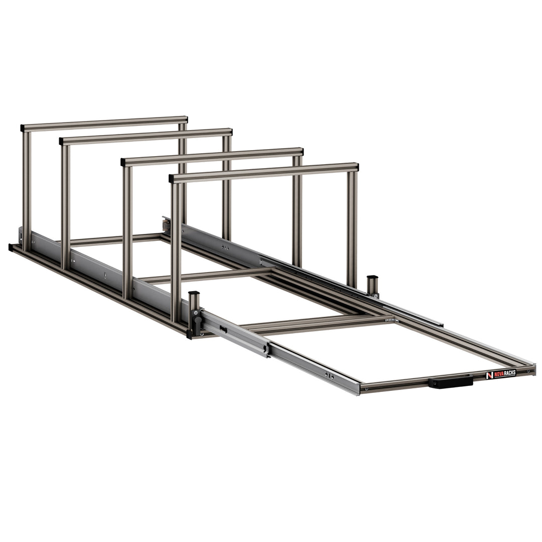 VT-serie – Uitschuifbaar rack – Achtergarage met bovenplank